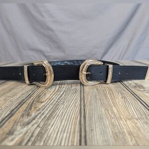 Double Buckle Belt With Great Hardware Lots Of Bling